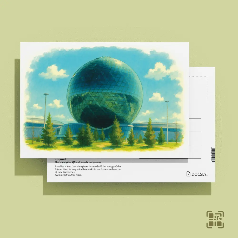 Нур Алем. Эхо Астаны. QR открытка