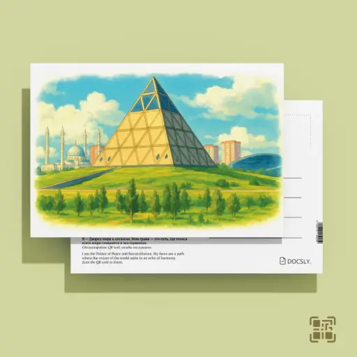 Открытка Docsly Дворец мира и согласия DASEA02 / 10x15 см Эхо Астаны OPP пакет