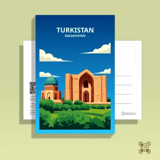 Postcard Docsly Azret Sultan Museum DPTR113 / 10x15 cm Vivid Vistas OPP Bag