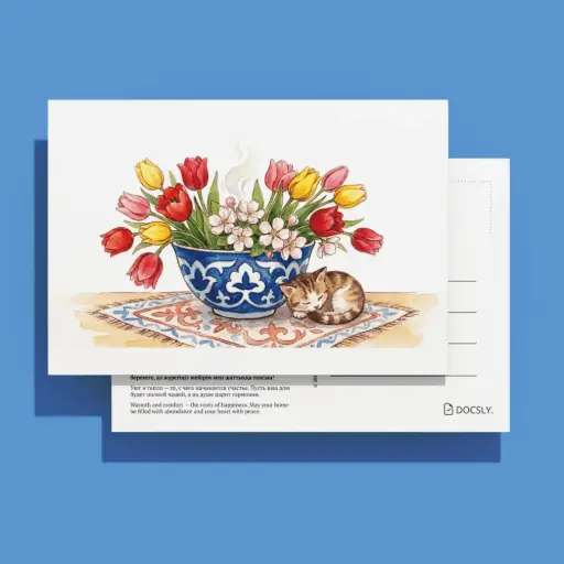 Открытка Docsly Уют и тепло DPKZ503 / 10x15 см Праздники OPP пакет