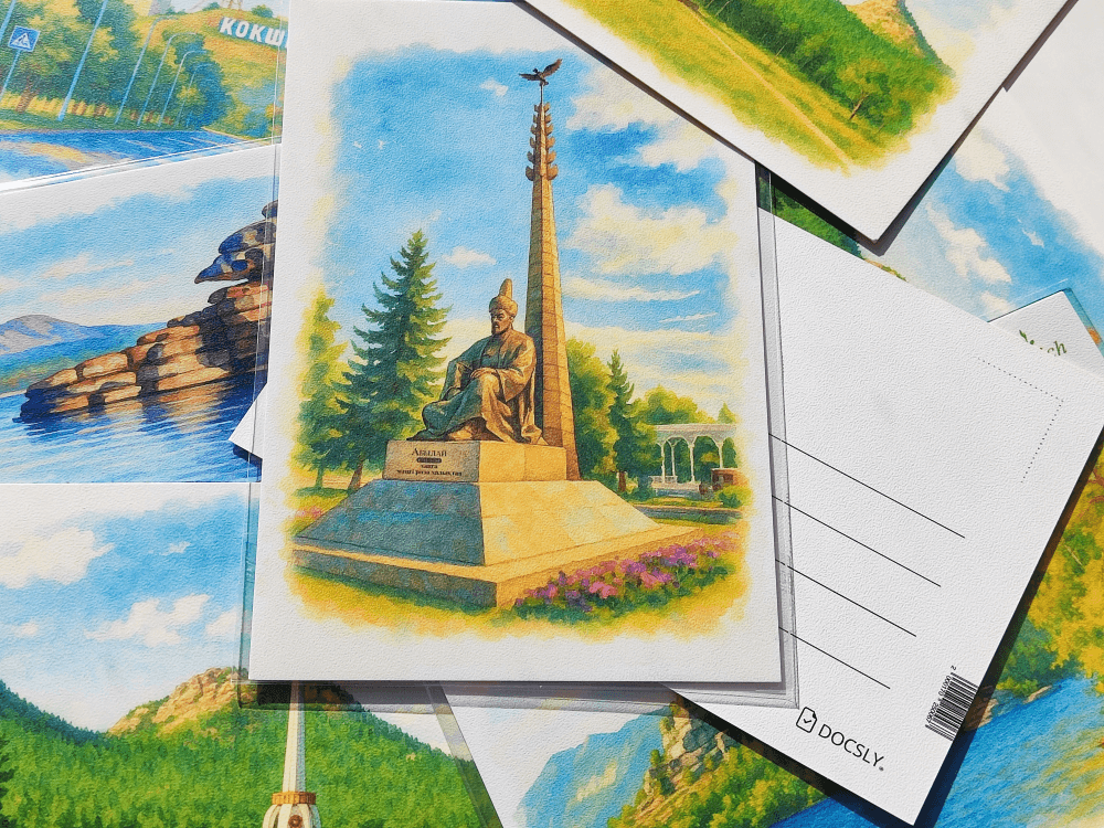 Почтовая открытка памятник Абылай-хану