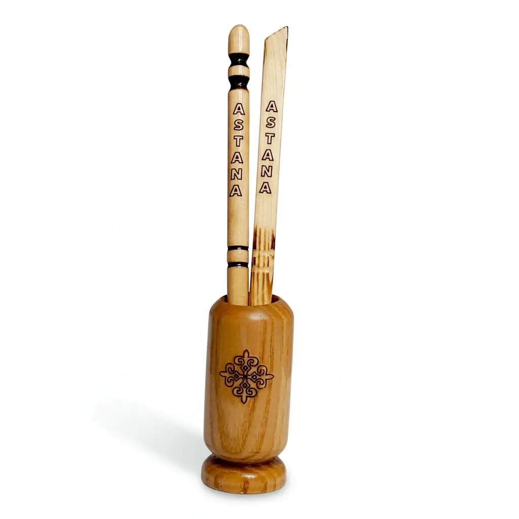 Wooden Desk Set "Astana" (Ornament, 2 pens)