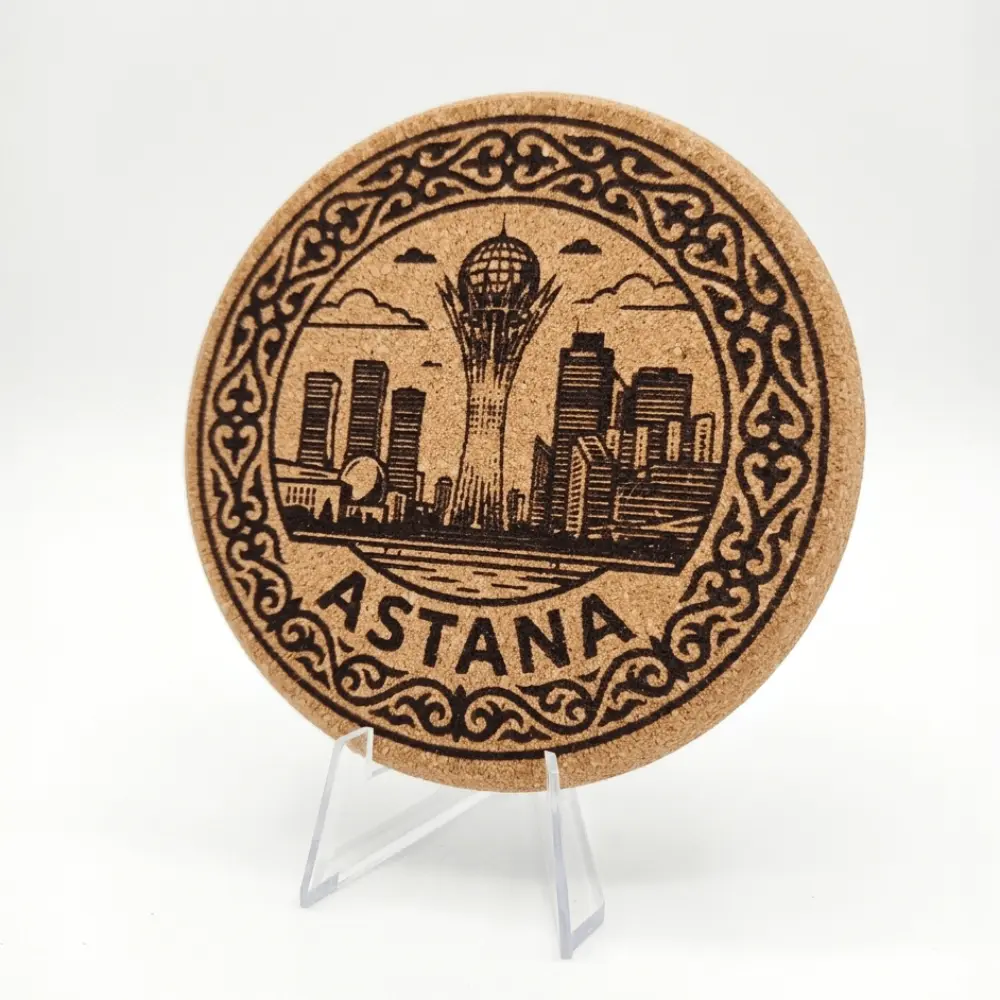 Coaster Docsly Astana: Baiterek DASGR01 / 100x10 mm Cork Round OPP Bag