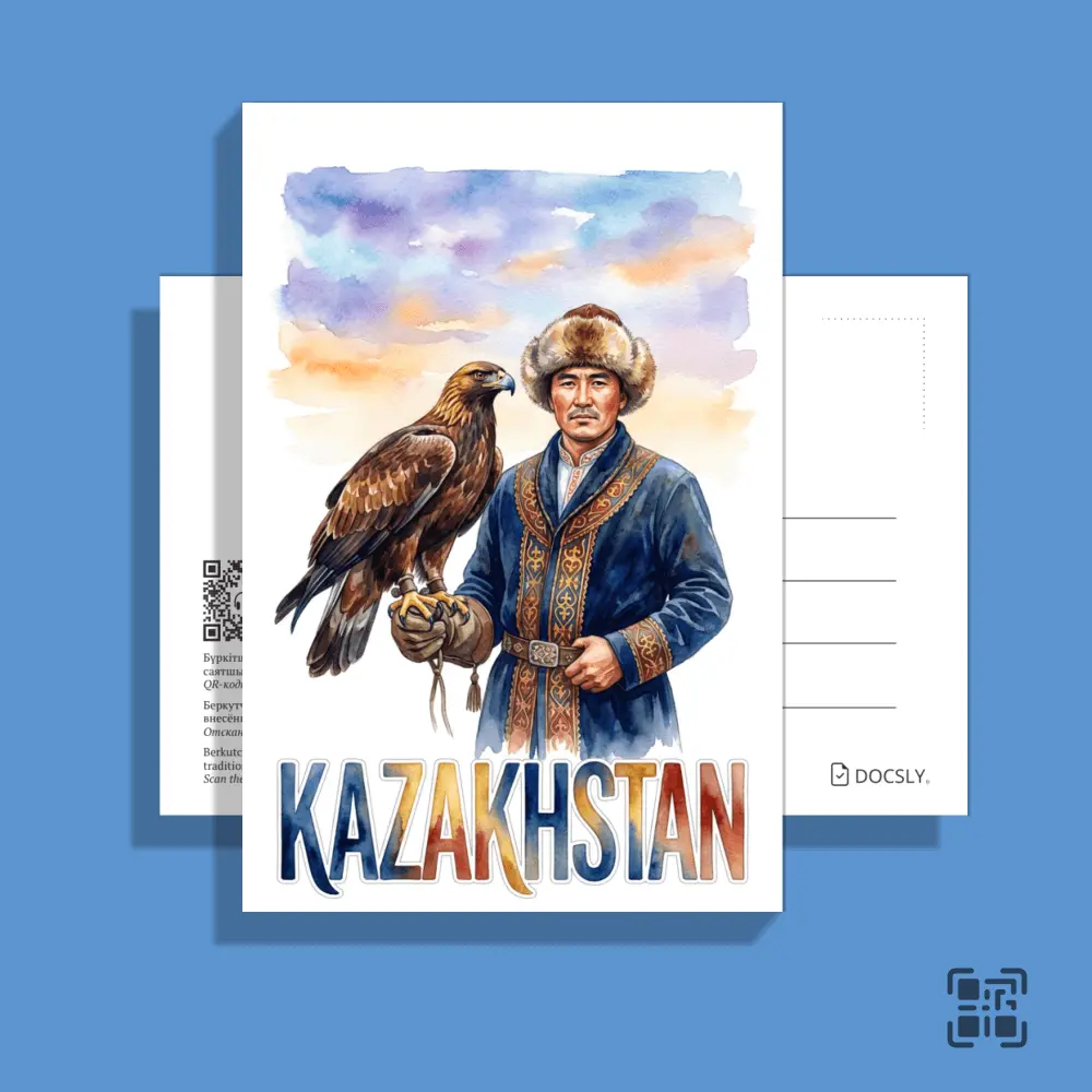 Ашық хат Docsly Бүркітші DPKZ302 / 10x15 см Көшпенді рухы OPP қаптама