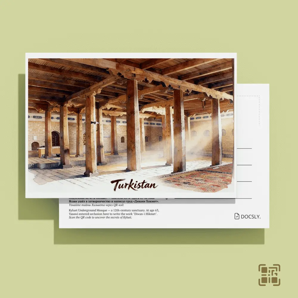 Postcard Docsly Hilvet Underground Mosque / 10x15 cm Sacred Heritage OPP Bag