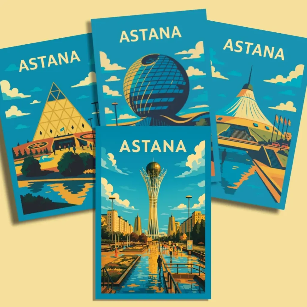 Docsly открытка «Астана» с аудиогидом (QR), 10х15 см 4 шт