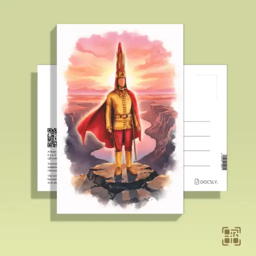 Docsly Postcard Golden Man of Kazakhstan DKZNT01 / 10x15 cm Treasures of the Nation OPP bag