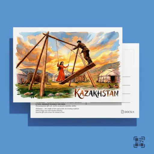 Открытка Docsly Алтыбакан DPKZ301 / 10x15 см Дух кочевников OPP пакет