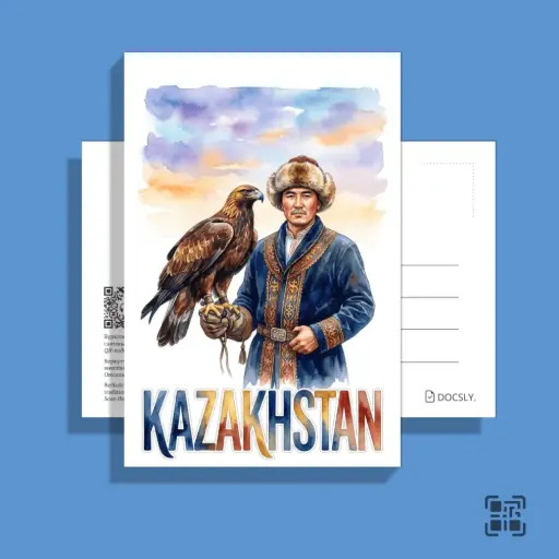 Ашық хат Docsly Бүркітші DPKZ302 / 10x15 см Көшпенді рухы OPP қаптама
