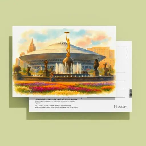 Столичный цирк. Золотые символы Астаны. Открытка в OPP-пакете